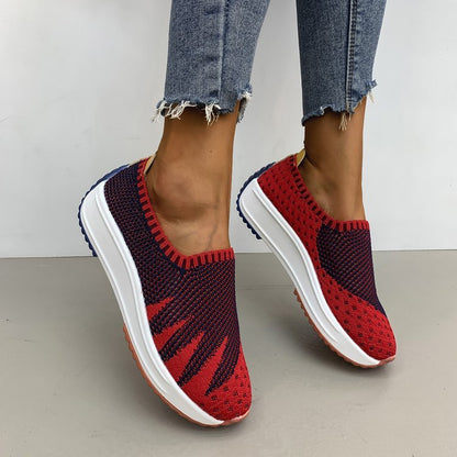 Barbara – Breathable Flyknit Wedge Sneakers