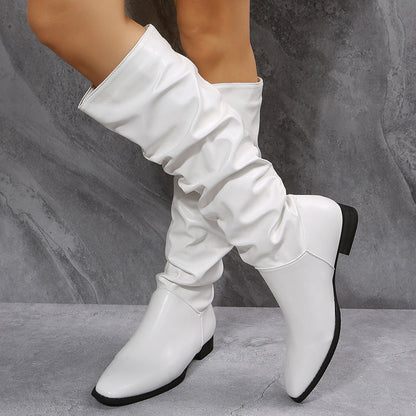 Sophie – White Cowboy Boots with Pointed Toe