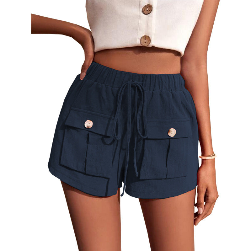 Kathleen – Comfortable Cargo Shorts with Pocket and Relaxed Drawstring for Summer