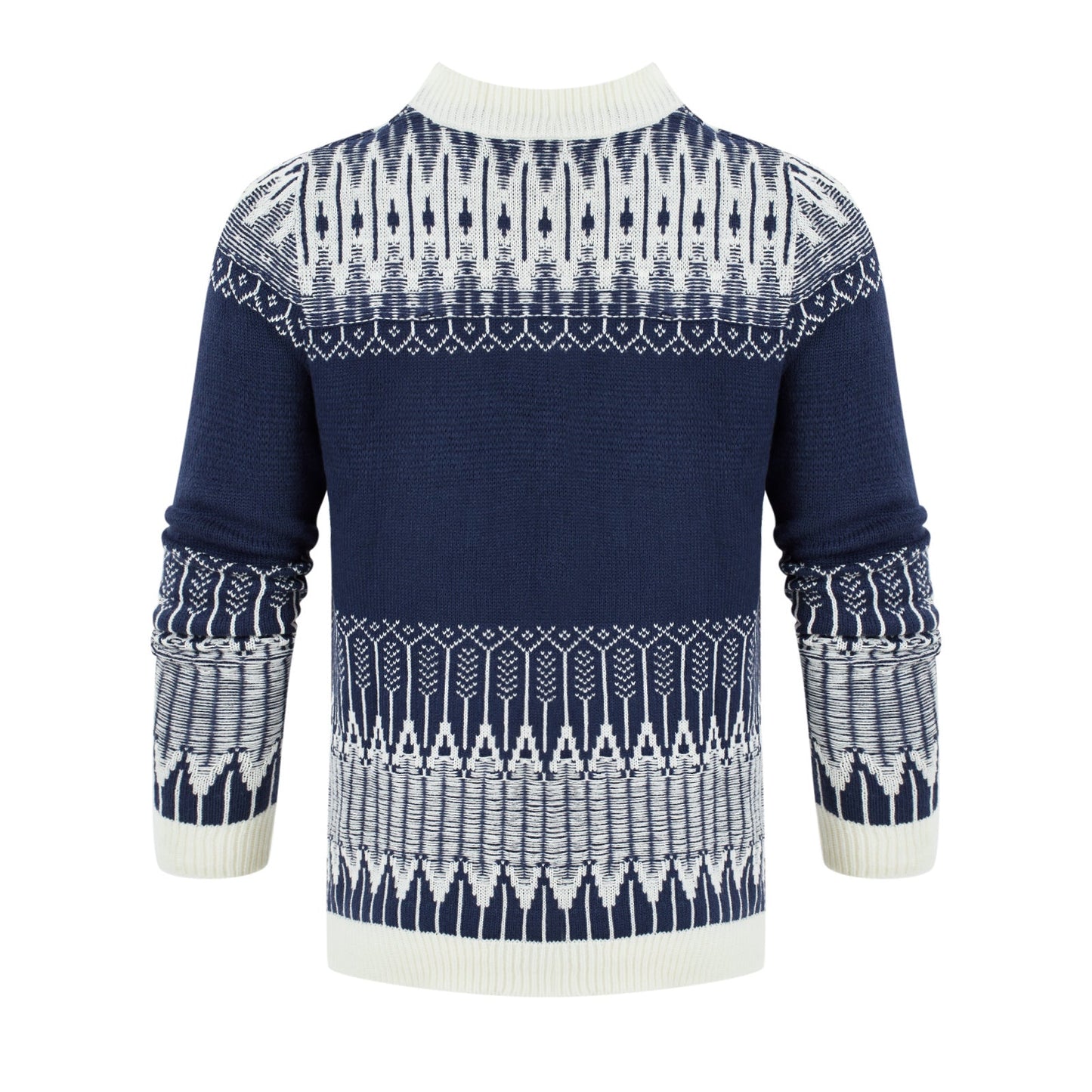 Allan – Unisex Sweater with Fair Isle Pattern and Long Sleeves