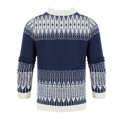 Allan – Unisex Sweater with Fair Isle Pattern and Long Sleeves