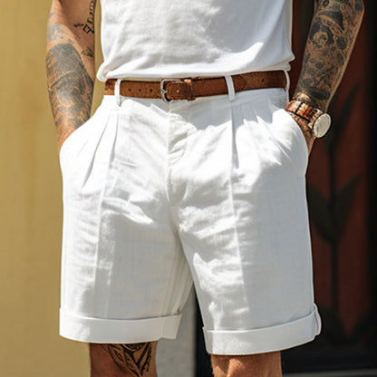 Liam – Men's Pleated Straight-Leg Shorts