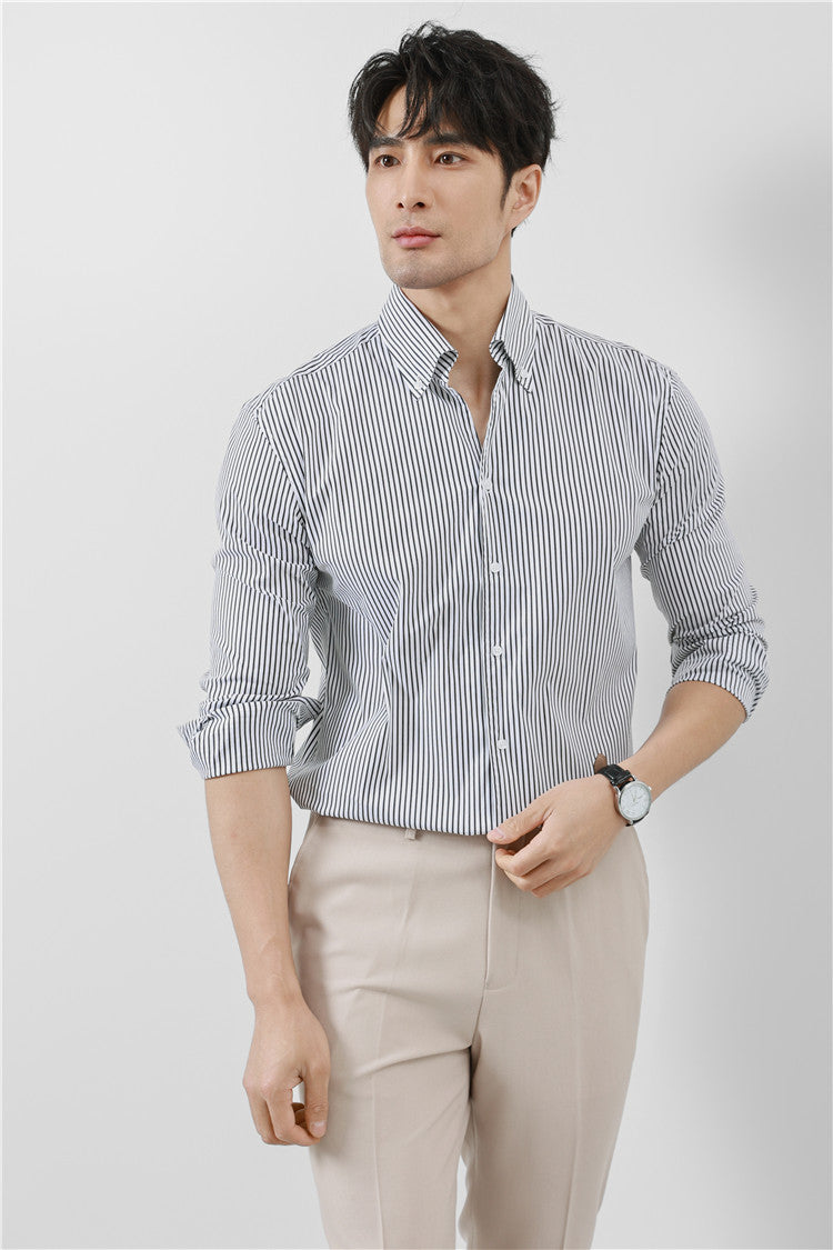 Peter – Striped Men's V-Neck Long Sleeve Shirt