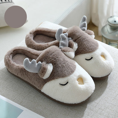 Harriet – Winter Moose Plush Slippers