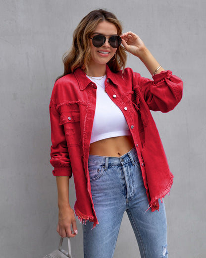 Shannon – Casual Ripped Shirt Jacket for Women