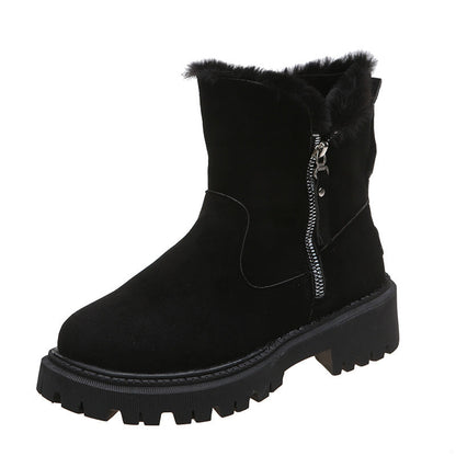 Karen – Thick Plush Snow Boots in Premium Vegan Suede with Non-Slip Sole