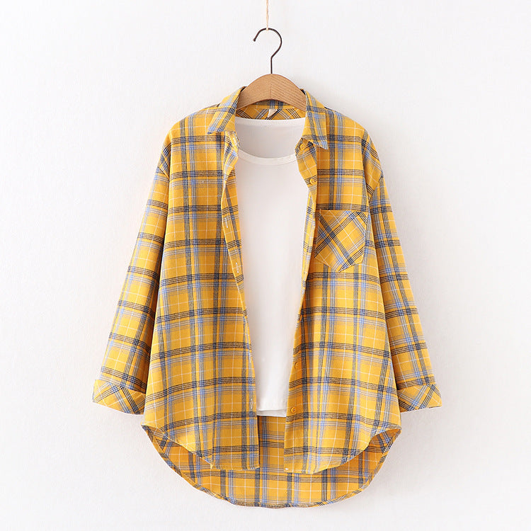 Samantha – Plaid Women's Blouse with Relaxed Fit