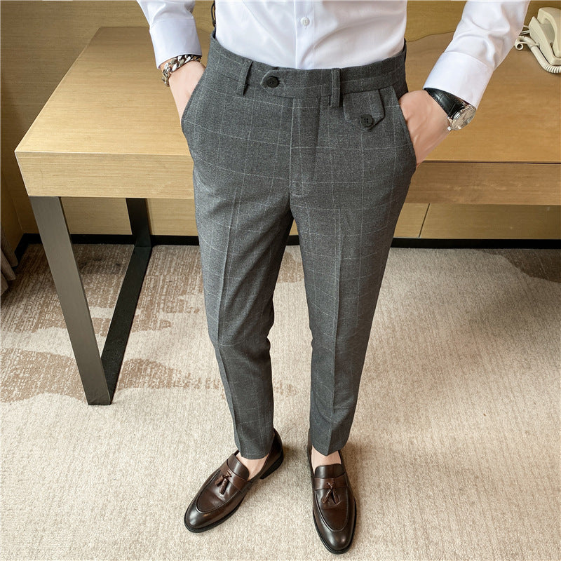 Ben – Elegant Slim-Fit Men's Pants with British Check Pattern