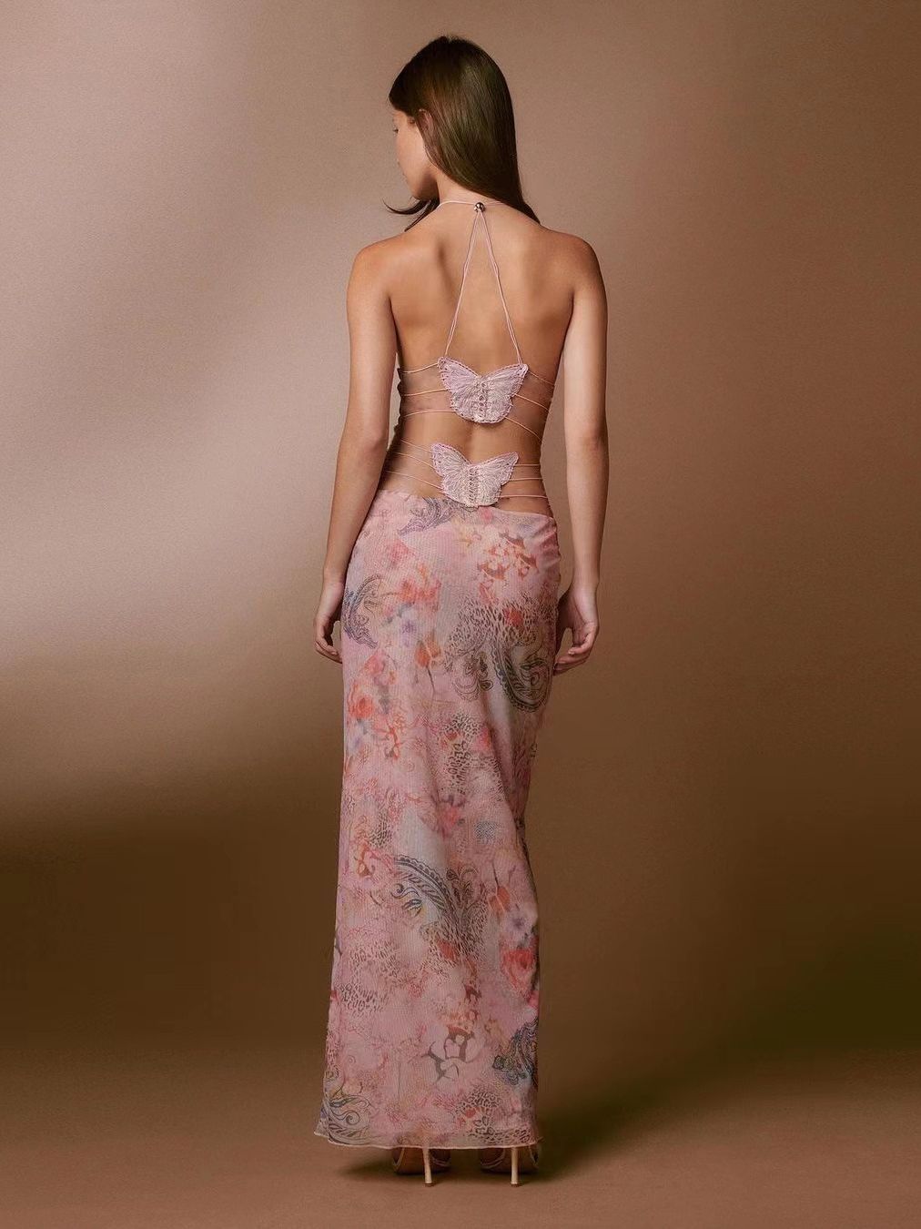 Jenny – Sexy Slim Dress with Floral Print and Spaghetti Straps