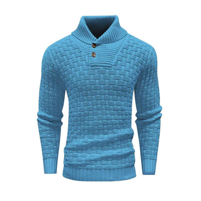 Fred – Slim Fit Men's Turtleneck Sweater with Button Design