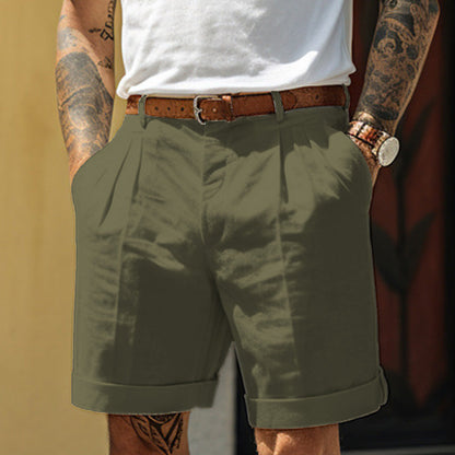 Jude – Men's Pleated Straight-Leg Shorts