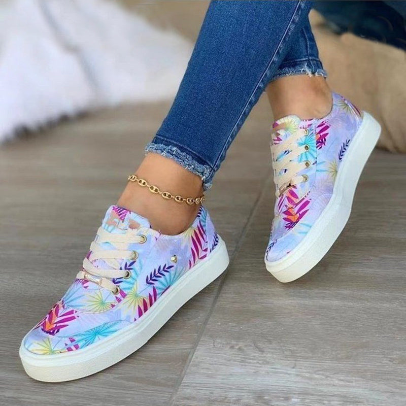 Vanessa – Women's Canvas Shoes with Leaf Print