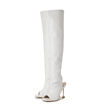 Victoria – Fashionable Boots with Square Toe and Side Zipper