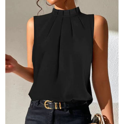 Tamara – Simple Black Casual Sleeveless Slim Vest