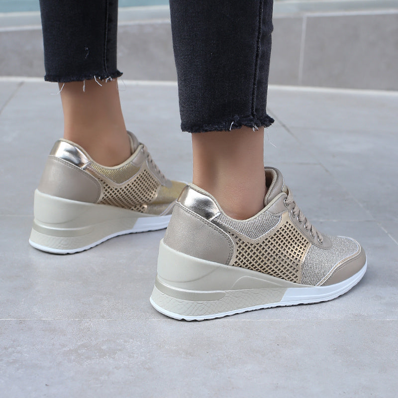 Sarah – Women's Sneakers with Lacing and Elevation