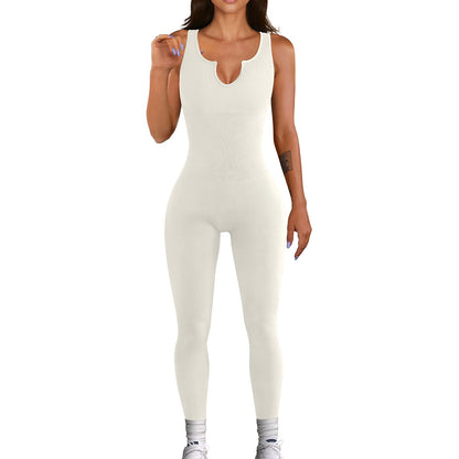 Sue – Sleeveless Women's Jumpsuit with High Elastic Thread