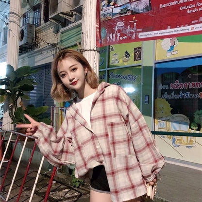 Tara – Oversized Plaid Shirt for Women