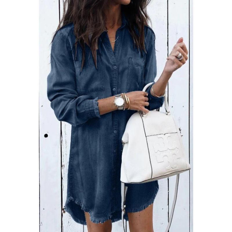 Lynda – Classic Women's Denim Shirt Dress