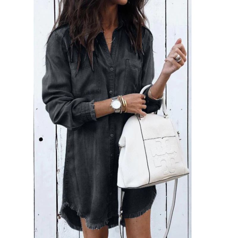 Lynda – Classic Women's Denim Shirt Dress