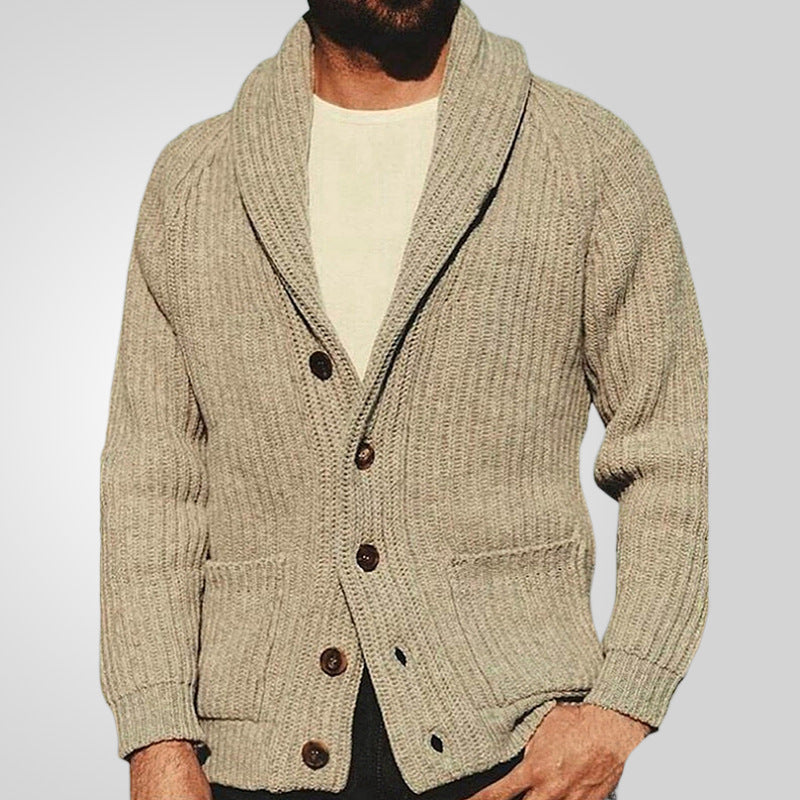 Thomas – Stylish Men's Knit Cardigan with Buttons and Pockets