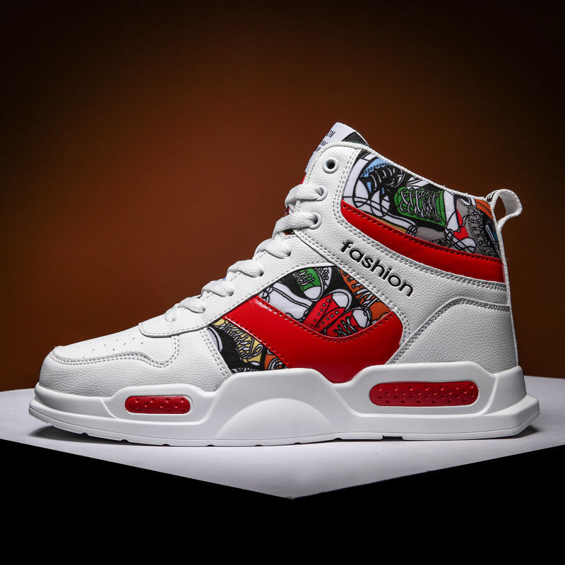 Robin – Sporty Men's High-Top Graffiti Sneakers