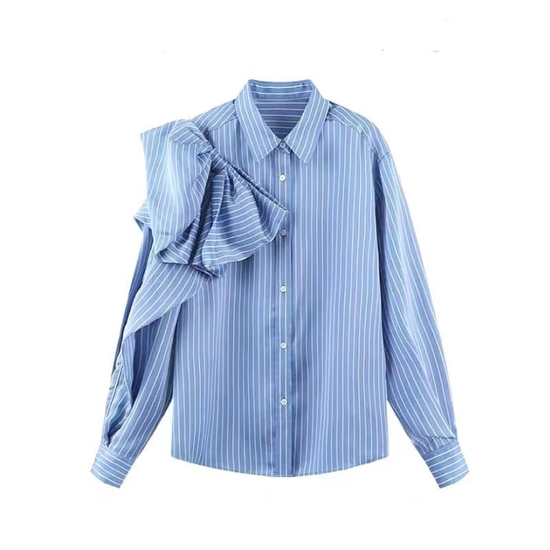 Heidi – Striped Women's Blouse with Bow