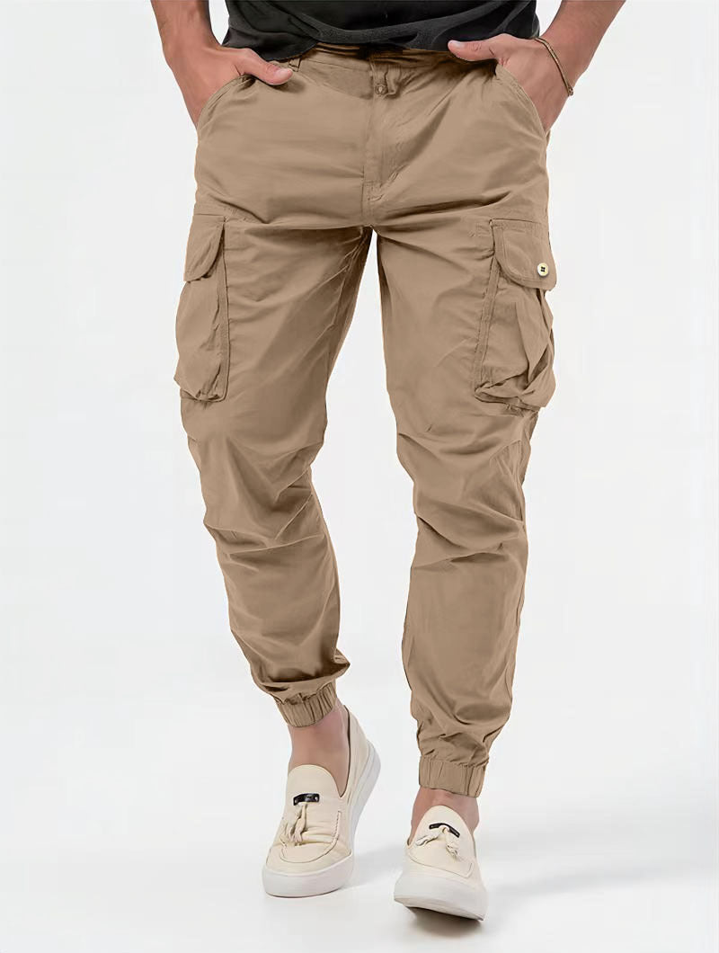 Lee – Men's Cargo Pants with 3D Pockets in Solid Design