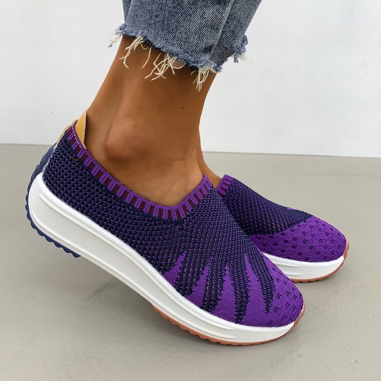 Barbara – Breathable Flyknit Wedge Sneakers