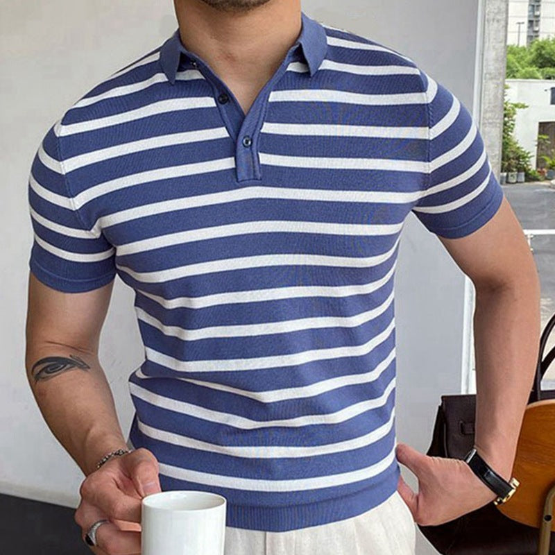 Christopher – Striped Business Polo Shirt for Men