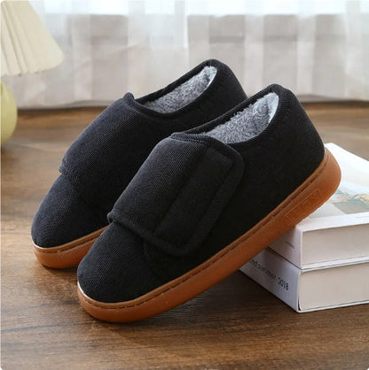 Audrey – Warm Cotton Slippers with Wide Opening