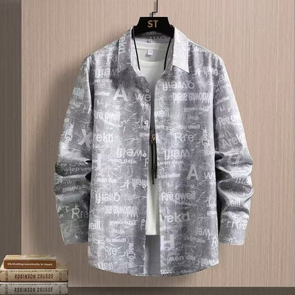 Mark – Long Sleeve Men's Shirt with Trendy Print