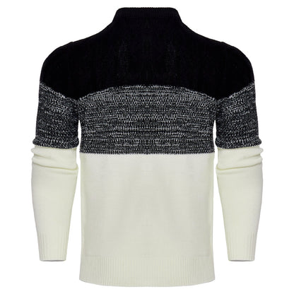 Giles – Casual Color Block Cable Knit Sweater