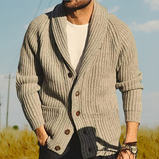 Thomas – Stylish Men's Knit Cardigan with Buttons and Pockets