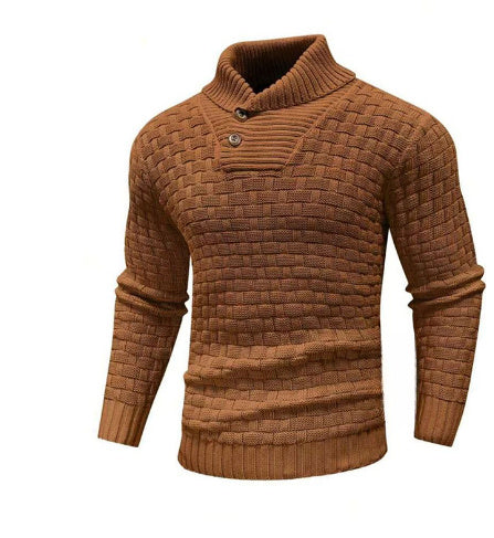 Francis – Slim Fit Men's Turtleneck Sweater with Button Design