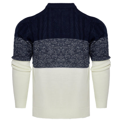 Giles – Casual Color Block Cable Knit Sweater