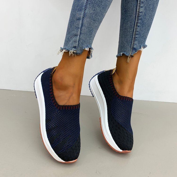 Barbara – Breathable Flyknit Wedge Sneakers