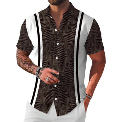 Dennis – Casual Geometric Short Sleeve Shirt for Men