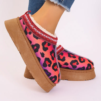 Robyn – Cartoon Christmas Print Ankle Boots with Plush Lining