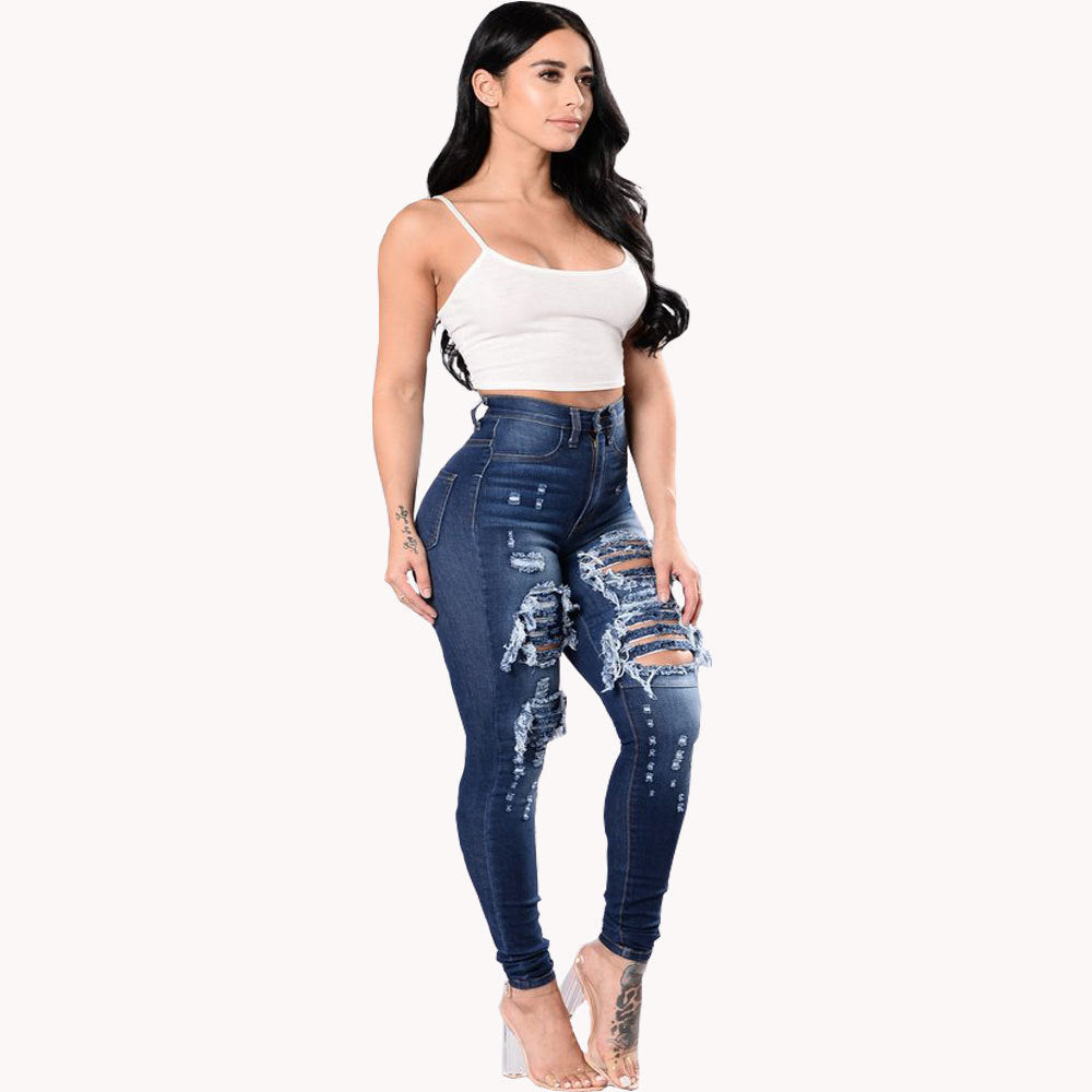 Chelsea – Distressed Women's Jeans with Wash