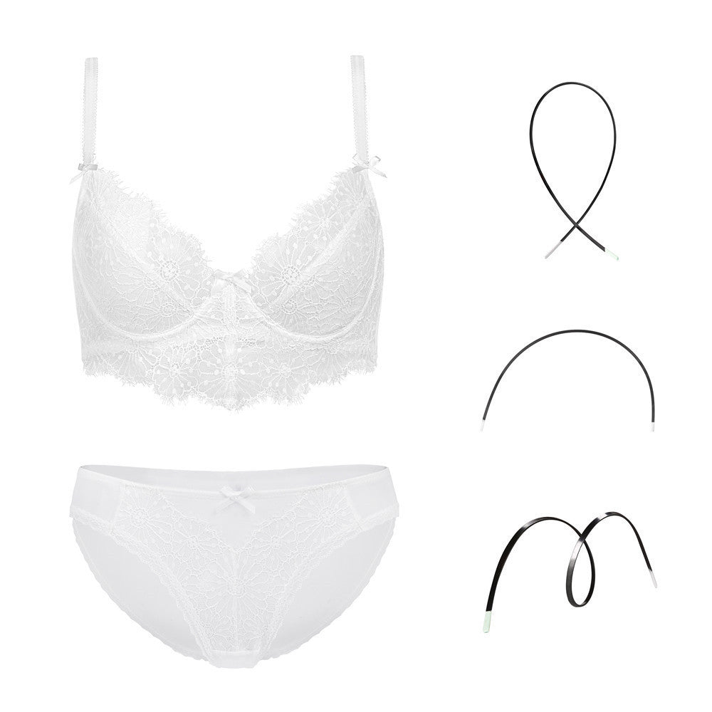 Jessie – Transparent Embroidery Lingerie Set with Bra and Panties