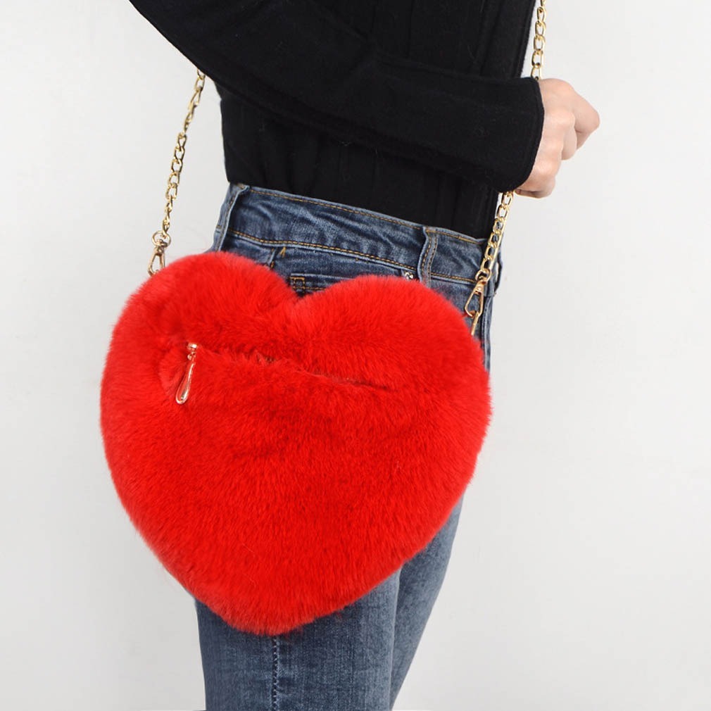 Rebecca – Plush Shoulder Bag with Chain for Valentine's Party