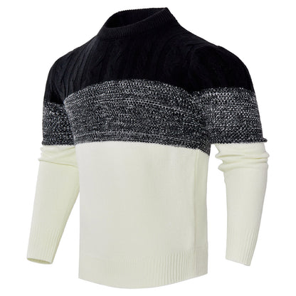 Giles – Casual Color Block Cable Knit Sweater