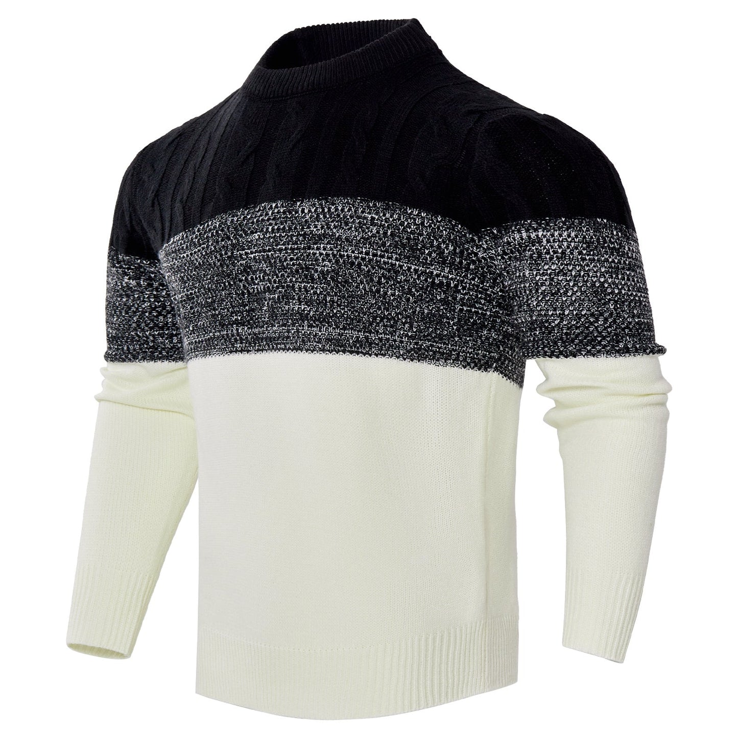 Terrence – Casual Color Block Cable Knit Sweater