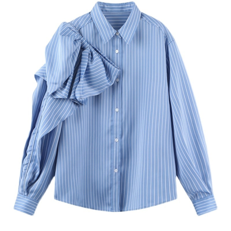 Heidi – Striped Women's Blouse with Bow