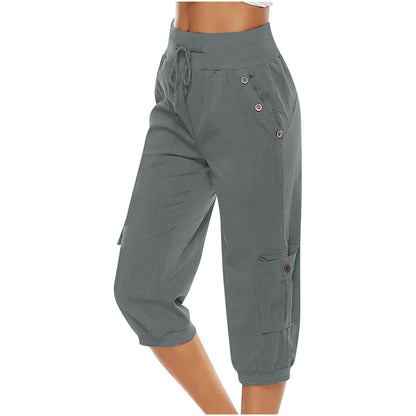 Brenda – Stylish Women's Cargo Pants in Cotton and Linen