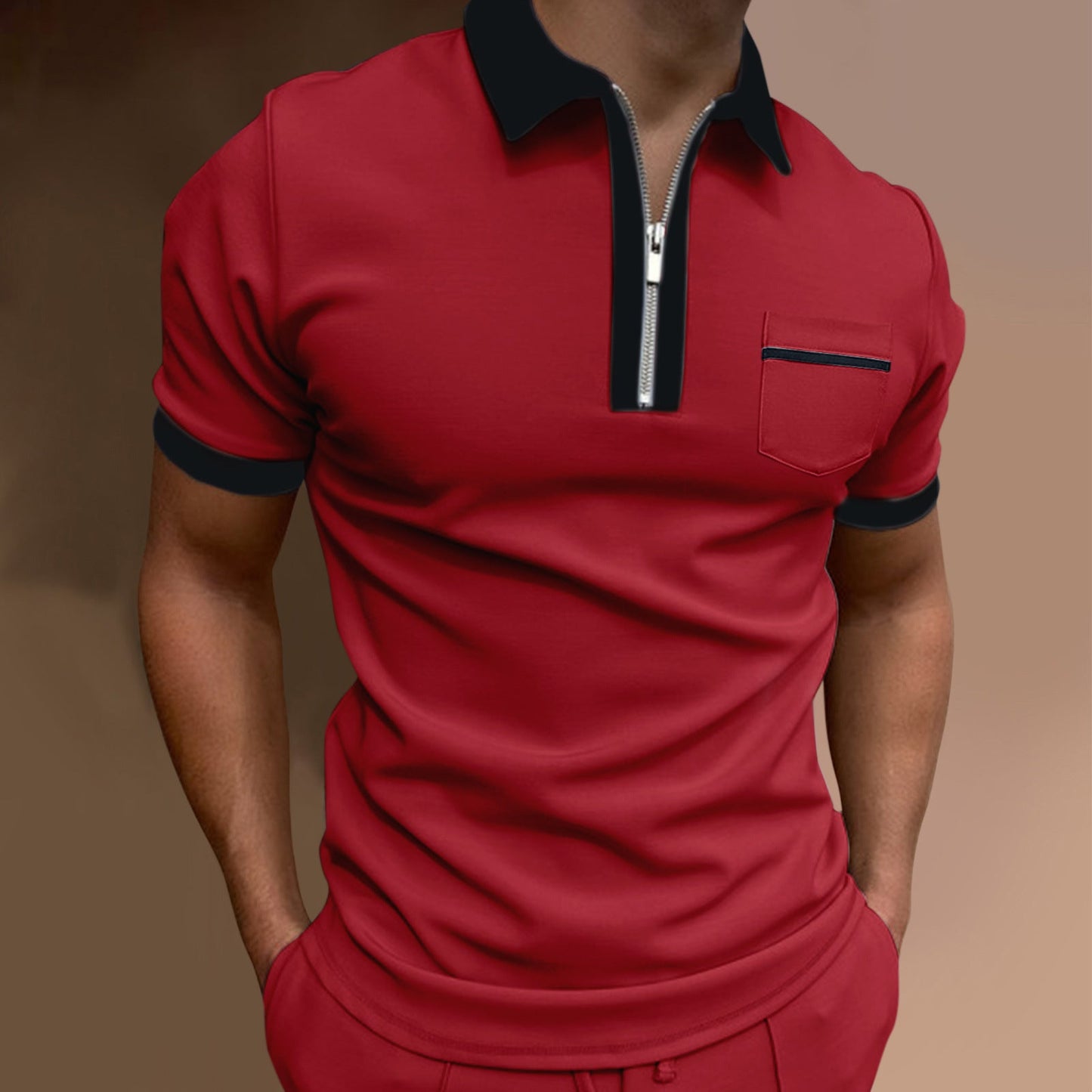 Simon – Fashionable Men's Polo Shirt with Lapel Collar and Slim Fit