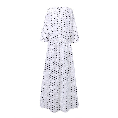 Judith – Elegant Polka Dot Mid-Sleeve Women's Tunic Dress