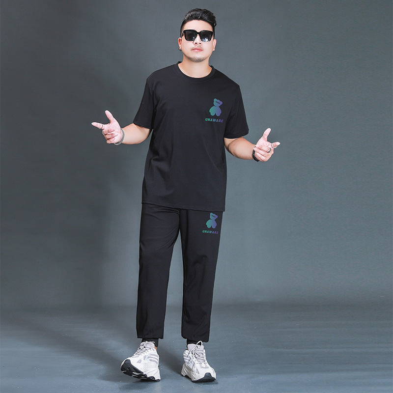 Micheal – Oversized T-Shirt and Pants Two-Piece Casual Sports Set