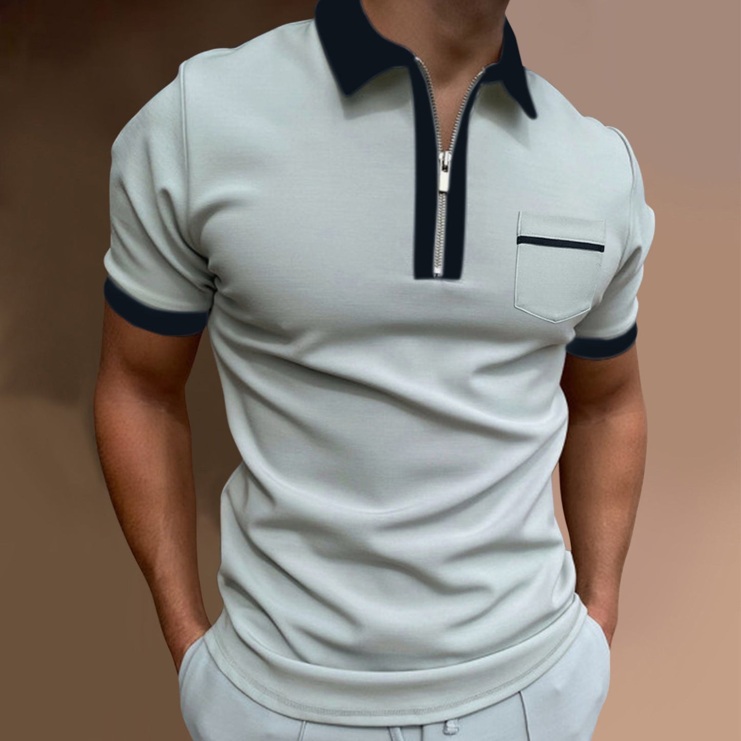 Simon – Fashionable Men's Polo Shirt with Lapel Collar and Slim Fit