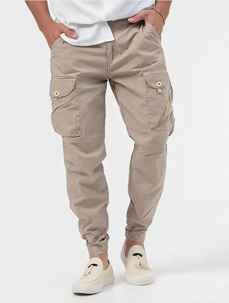 Lee – Men's Cargo Pants with 3D Pockets in Solid Design